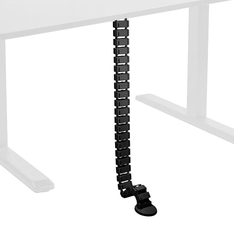 Fitix Cable Management Kit, Adjustable Quad Entry Flexible Spine Wire Organizer Cord Snake for Home Office (25 columnn Spine Black)
