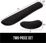 Wrist Rest Pad and Mouse Cushion Support Set, Memory Foam, Ergonomic Design for Computer and Laptop, Comfortable Typing