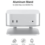 Aluminum Stand for 2024 Mac mini M4 | M4 Pro, Convenient Acess to Power Bottom, Anti-Scratch, Anti-Slip, Avoid Overheating, Durable and Sturdy Design