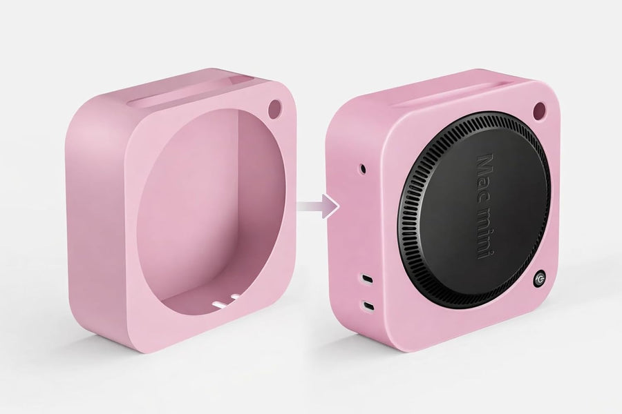 FiTix Silicone Protective Case for Mac mini M4 | M4 Pro, Skin Protector (Pink)