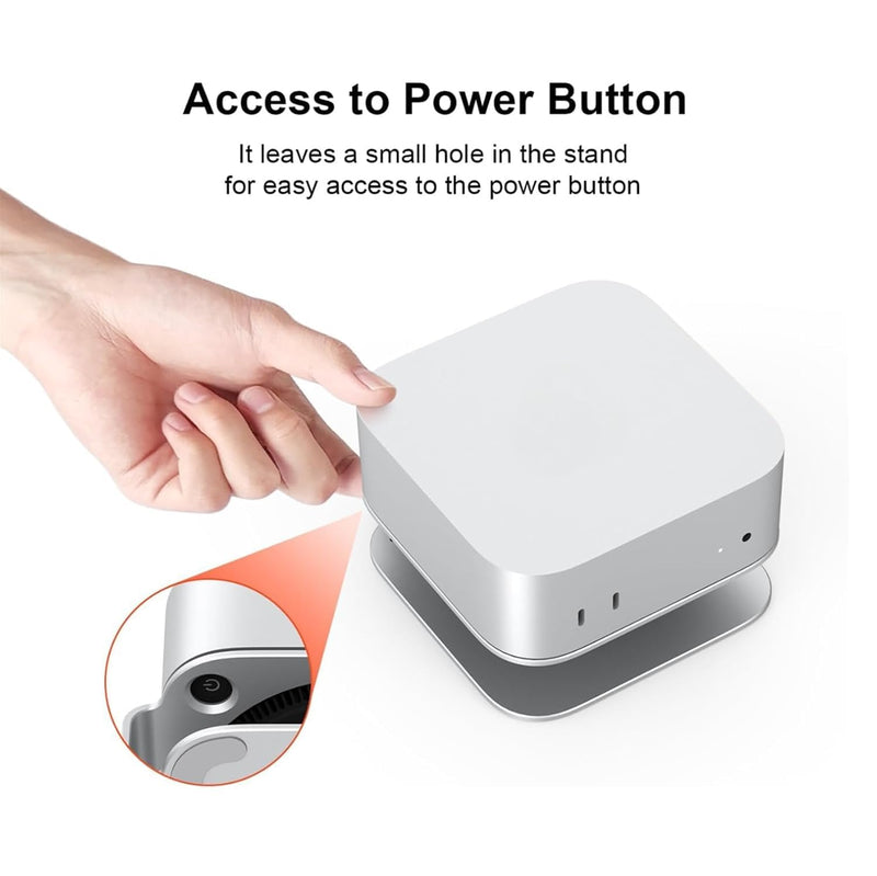 Aluminum Stand for 2024 Mac mini M4 | M4 Pro, Convenient Acess to Power Bottom, Anti-Scratch, Anti-Slip, Avoid Overheating, Durable and Sturdy Design