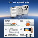 FiTix Fun Shot Magnetic Phone Camera DSLR Style Shutter Grip for iPhone and Android, with Detachable Wireless Shutter Button