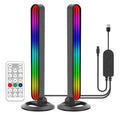 StyleOxx LED Light Bars, 28cm RGB Gaming Lights with Mirror Design, 2-Pack, Music Sync, App Control, 16M Colors for PC TV Backlight