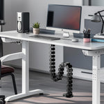 Fitix Cable Management Kit, Adjustable Quad Entry Flexible Spine Wire Organizer Cord Snake for Home Office (25 columnn Spine Black)