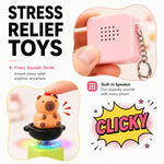 FiTiX Cute Cartoon Fidget Toy with Colorful Light and Sound, Clicker for Stress Relief, Quiet Play, and Entertainment, Snail Style (Cute Brown Bear)