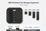 USB C Hub with 8TB M.2 NVMe Enclosure 10Gbps, 5X USB-A and 2X Type C Data Ports, SD/TF Card Slot, Docking Station for Mac mini M4/M4 Pro (Mac mini M4 Dock -11-in 1 -ssd)