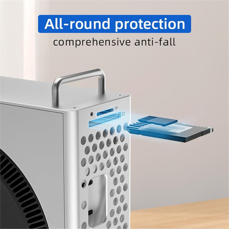 FiTix Mac mini M4 | M4 Pro Stand with Hard Disk Expansion Slot & Dual USB 3.2 / TF+SD Card Reader – Aluminum Chassis Holder with Heat Dissipation & Dust Protection – Space-Saving Design Sliver
