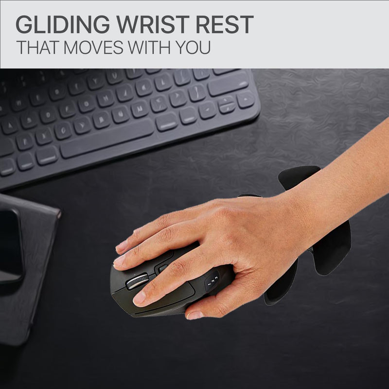 Ergonomic Mouse Wrist Rest Support Pad, Gliding Palm Rest with Mouse Movement, Pressure Relief for Office, Gaming