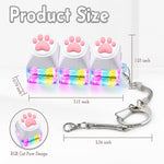 FiTiX Keyboard Fidget Toy for Stress Relief, Sound Clicker Keychain, for Office, School, Travel, Pink Cute Cat Paw Style (3 in 1 RGB LED ( Cute Cat Paw ))