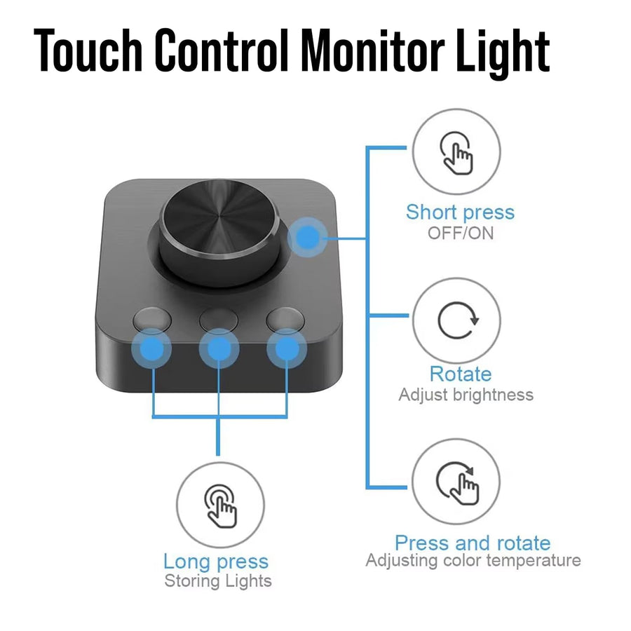 StyleOxx LED Monitor Light Bar, USB Dual Screen Touch Control, Dimmable Computer Desk Lamp, Space Saving Office Work Lighting