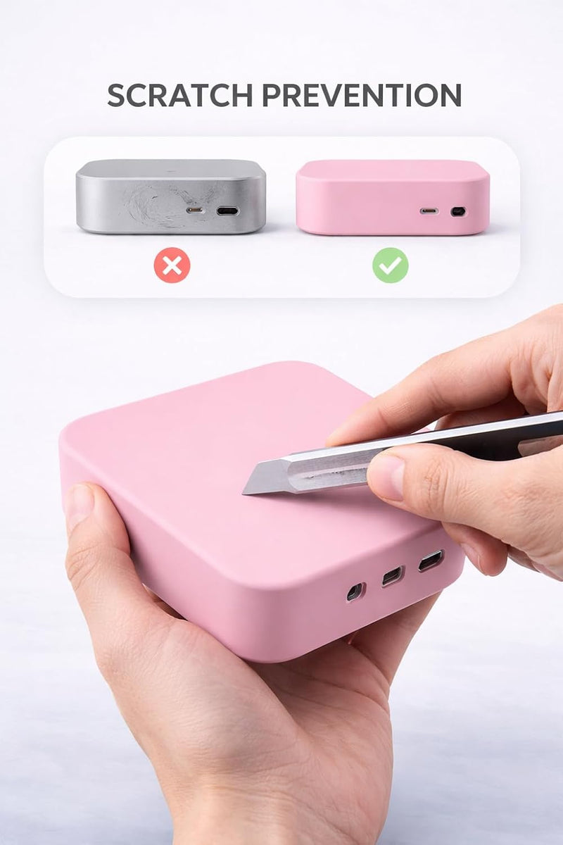 FiTix Silicone Protective Case for Mac mini M4 | M4 Pro, Skin Protector (Pink)