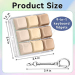 9 in 1 Keyboard Fidget Toy for Adults, Stress Relief Sensory Toy, Colourful, Multi-Function (9 ni 1 Brown)