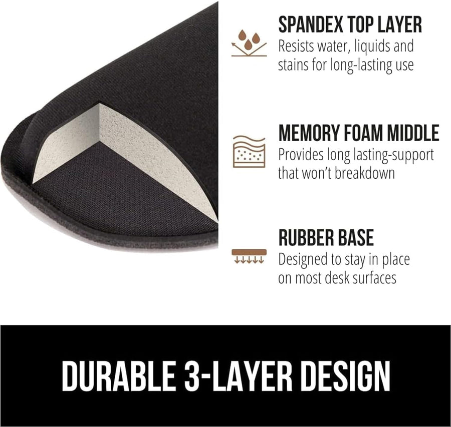 Wrist Rest Pad and Mouse Cushion Support Set, Memory Foam, Ergonomic Design for Computer and Laptop, Comfortable Typing