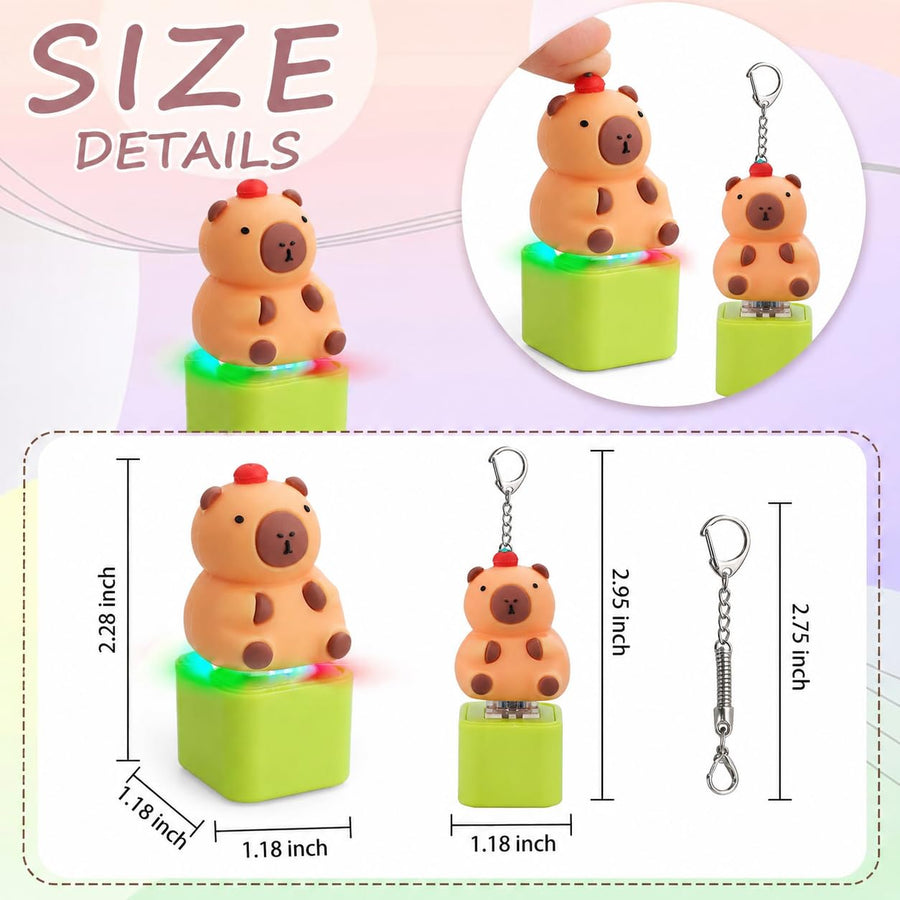 FiTiX Cute Cartoon Fidget Toy with Colorful Light and Sound, Clicker for Stress Relief, Quiet Play, and Entertainment, Snail Style (Cute Brown Bear)