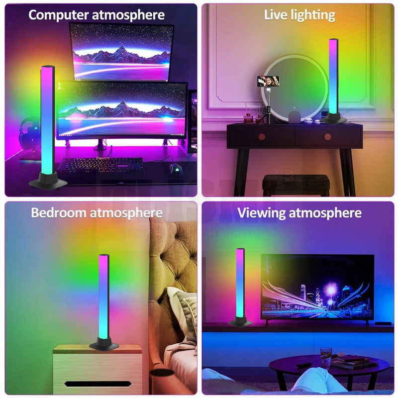 StyleOxx Smart RGB Light Bar, Dimmable Color Changing Rainbow Streamer with Music Sync, Gaming Backlight for PC, TV, 2 Pack