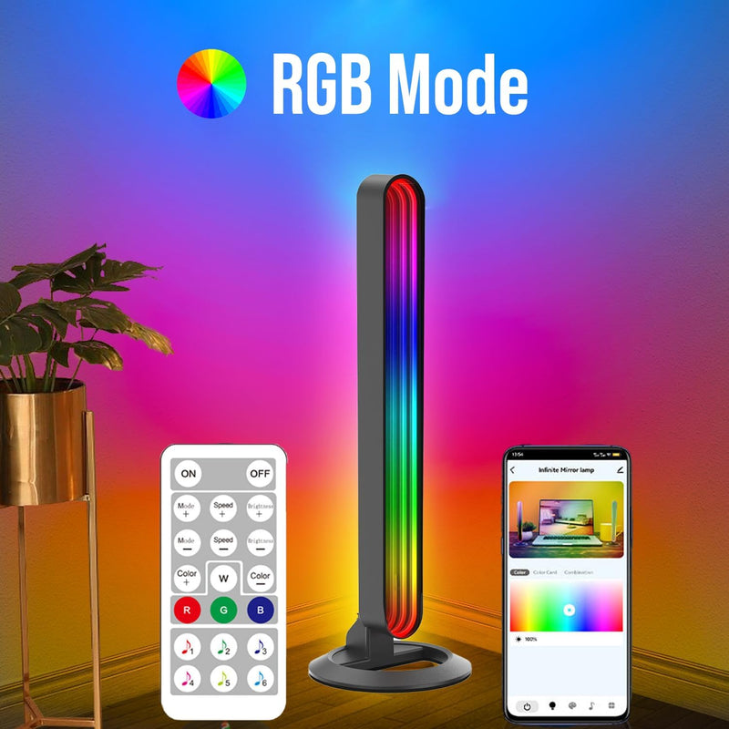 StyleOxx LED Light Bars, 28cm RGB Gaming Lights with Mirror Design, 2-Pack, Music Sync, App Control, 16M Colors for PC TV Backlight