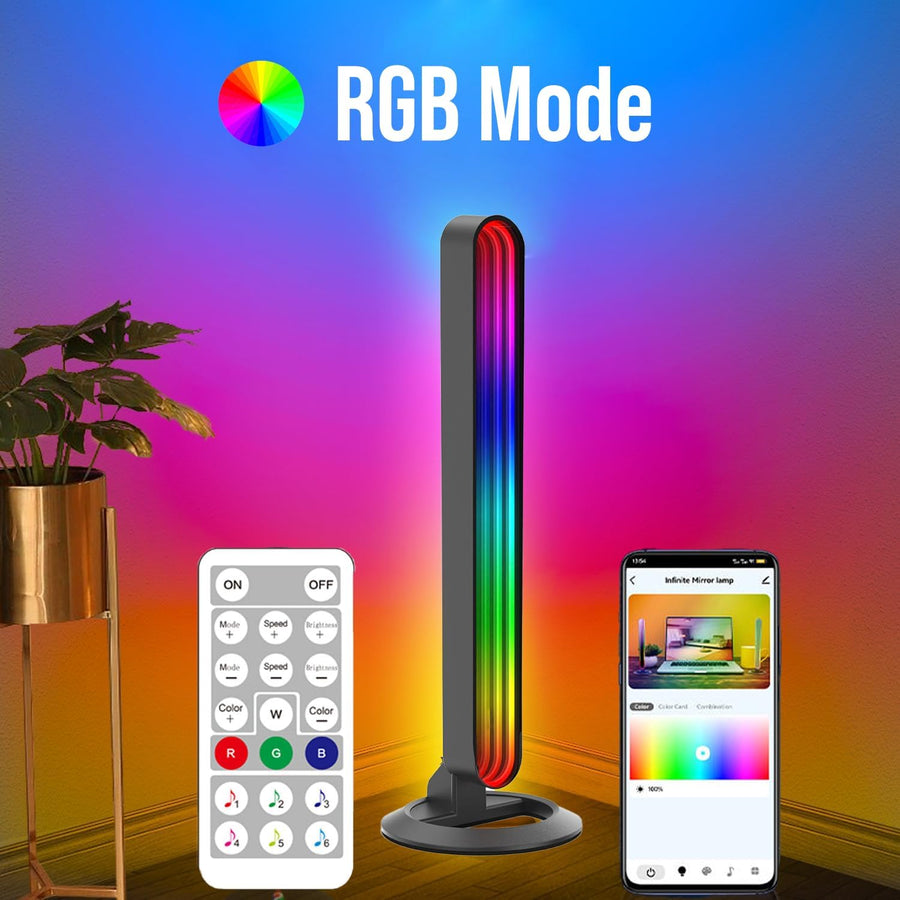 StyleOxx LED Light Bars, 28cm RGB Gaming Lights with Mirror Design, 2-Pack, Music Sync, App Control, 16M Colors for PC TV Backlight