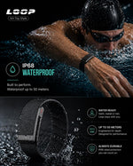 Loop Smart Fitness Band with Heart Rate, SpO2, Body Temperature, HRV Analysis, 30+ Sports Modes, Sleep and Stress Monitor, 7 Days Battery, for Subscription Free